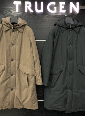 %国内现货冬4折特价纳米抗菌保暖轻质鹅绒双层领可拆连帽羽绒服男