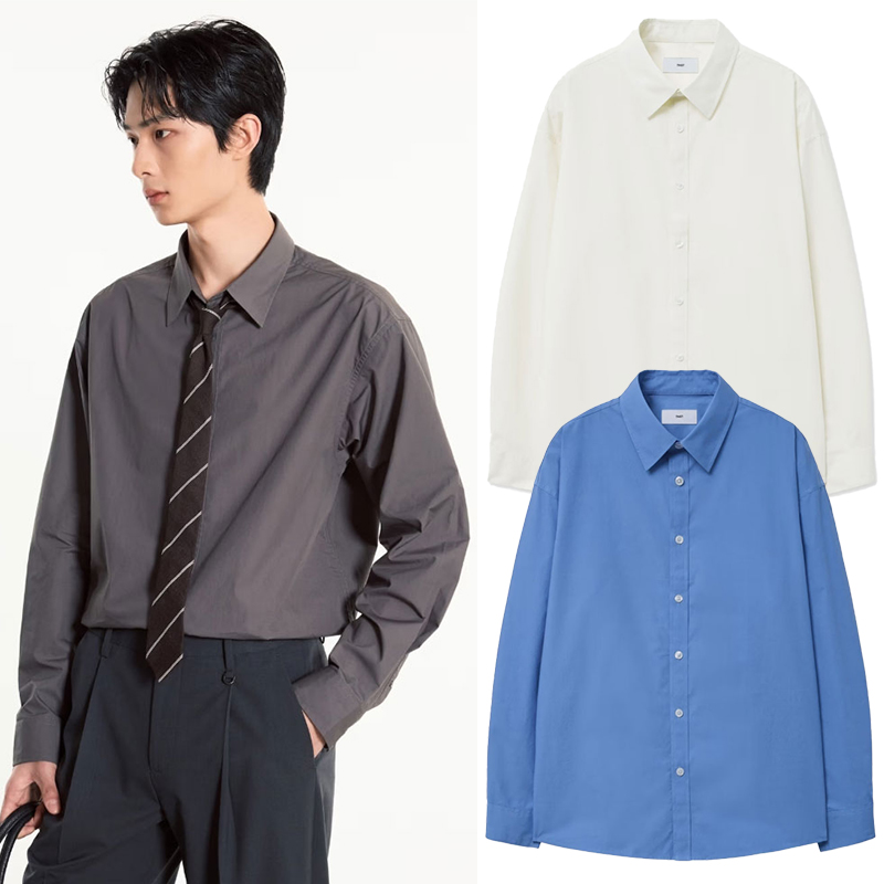 秋季TNGT翻领纯棉休闲长袖衬衫