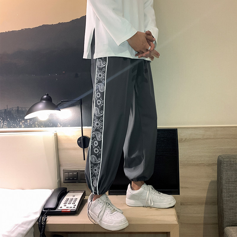 2025春季男士潮流休闲裤直筒裤男抽绳束脚裤BK01P40,男装休闲裤,电商A062
