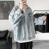 秋季新款宽松休闲工装外套青少年流行纯色牛仔夹克JK821-P75控85，男装夹克，电商A062