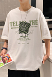 2025新款夏季青少年通勤创意印花T恤宽松圆领流行短袖T88102-P33，男装T恤，电商A062