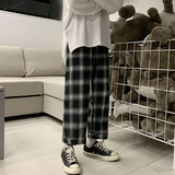 2025早春款男士格子裤宽松休闲裤九分裤BF中性风直筒裤K817-P45，男装休闲裤，电商A062