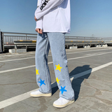 2025新款青少年流行印花水洗长裤春夏宽松中腰休闲裤子NK807-P45，男装休闲裤，电商A062