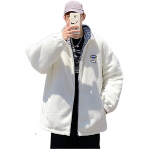 21冬季加厚羊羔毛腰果花棉服男士加绒宽松棉衣外套棉袄MY863-P105图片