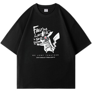2025夏季趣味卡通短袖男宽松圆领印花T恤流行休闲短袖T8886-P35图片