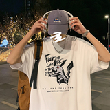 2025夏季趣味卡通短袖男宽松圆领印花T恤流行休闲短袖T8886-P35，男装T恤，电商A062