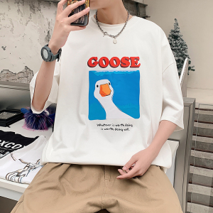 2025夏季趣味卡通印花短袖男宽松休闲T恤青少年流行短袖T8844-P30图片
