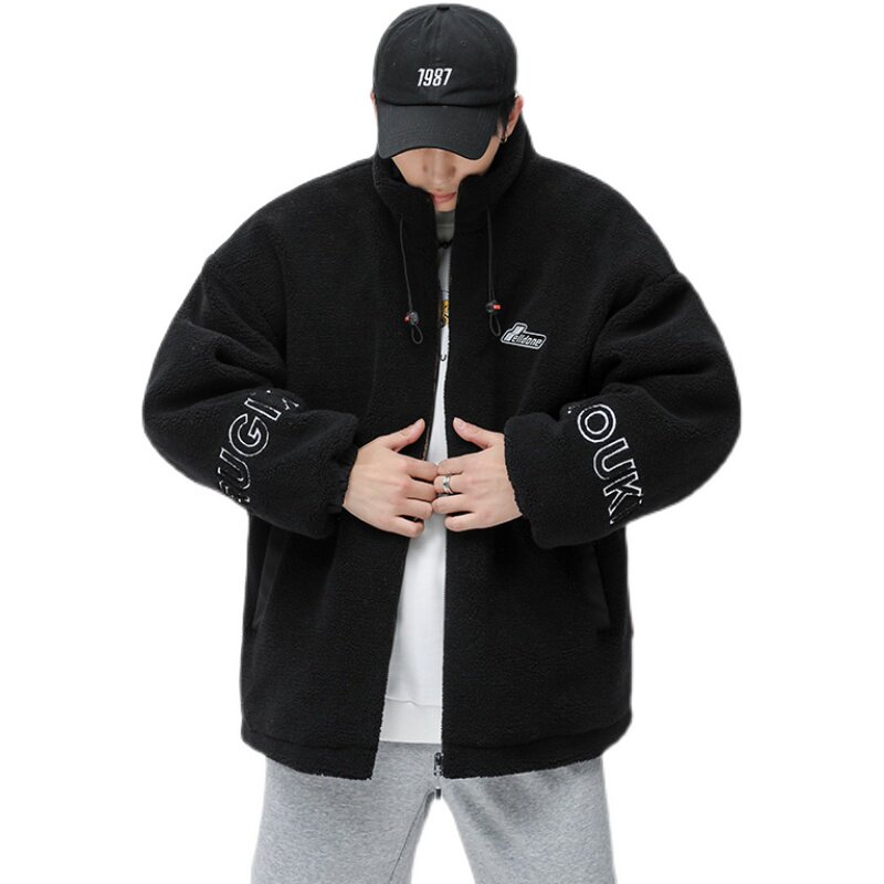 2025新摇粒绒加厚棉衣青年休闲外穿棉服拉链刺绣MY866-P105控128,男装棉衣,电商A062