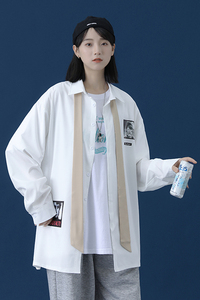 2025春夏中性长袖衬衫女青春流行印花休闲衬衣CS8001-P35图片