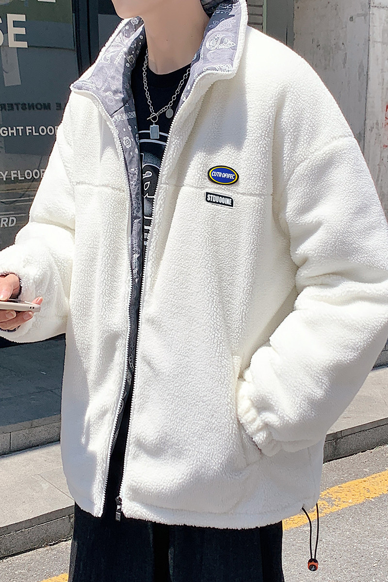 21冬季加厚羊羔毛腰果花棉服男士加绒宽松棉衣外套棉袄MY863-P105,男装棉衣,电商A062
