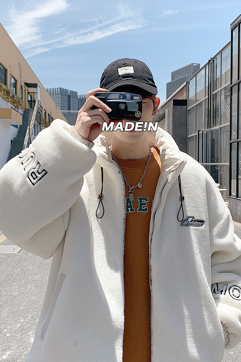 2025冬季羊羔绒外套刺绣棉衣加绒棉袄潮棉服外套MY886-P105控138,男装棉衣,电商A062