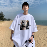 2025夏季青少年港风流行宽松圆领休闲薄T恤趣味印花短袖GT170-P28，男装T恤，电商A062