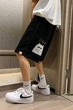 2025夏季新款趣味卡通针织五分裤青少年宽松休闲运动裤K806-P35，男装牛仔裤，电商A062