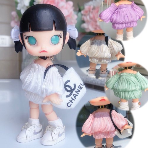 【单品】抹胸裙连衣裙娃裙Molly上衣ob11娃衣1/12分bjd短袖裙子