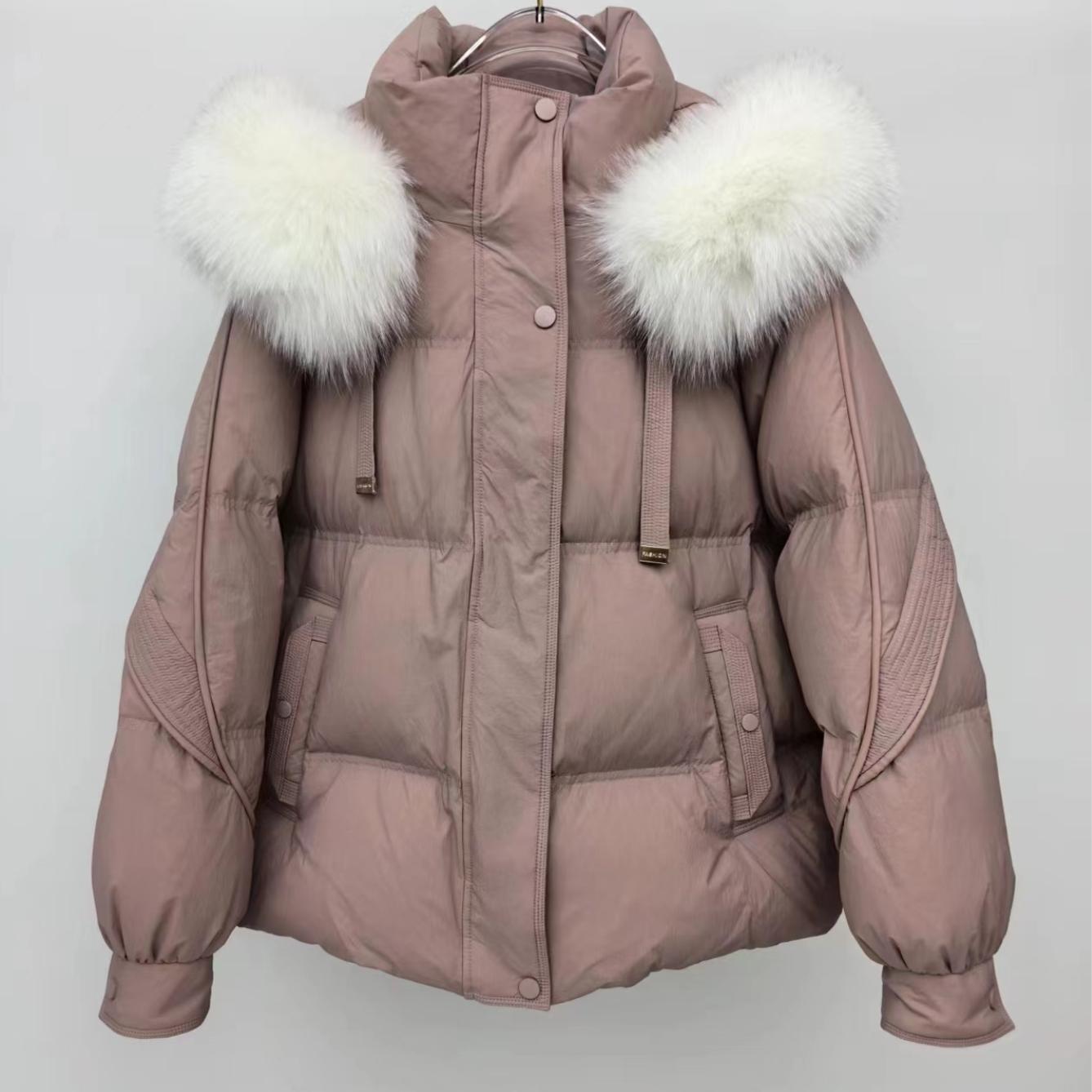 2024新款商场正品代女购短款羽绒服高档狐狸毛领加厚宽松
