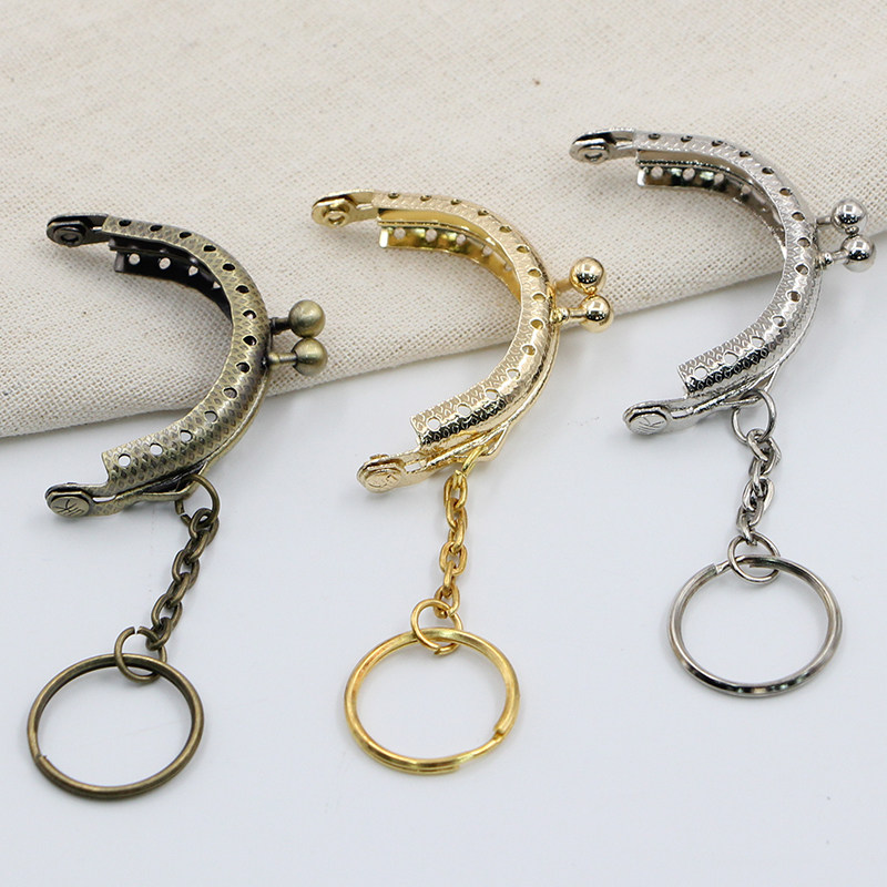 送电子图纸3色5cm带圈水滴头深花纹半圆口金diy箱包铰零钱包饰品