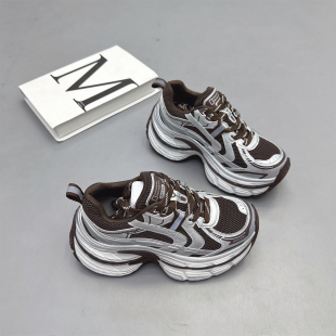 运动鞋 小个子增高8厘米厚底系带巴黎老爹鞋 2025秋新款 欧洲站女鞋