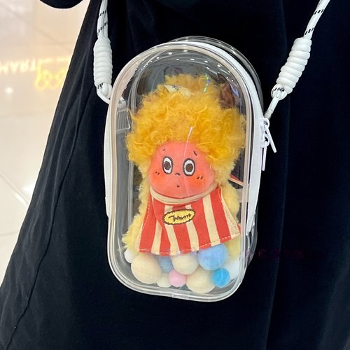 星星人毛绒挂件保护套透明遛娃包