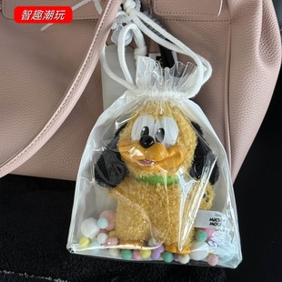 米奇家族萌在一起锦囊袋防尘遛娃包手办挂件透明娃包布鲁托保护套