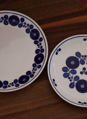 日式白bloom散花集花盘 北欧风陶瓷餐盘 高温釉下彩陶瓷餐具