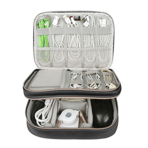 BUBM数码收纳包大容量整理数据线充电器手机电脑配件收纳盒子双层便携家用办公章收纳整理