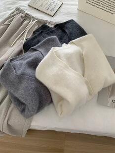 100%羊毛开衫韩系温柔软糯拉毛V领女2025秋冬新款针织上衣外套女