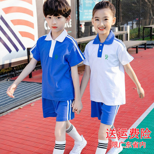深圳市小学生校服专卖店儿童索罗娜夏季套装夏装纯棉速干短袖裤子