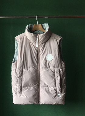 清仓粉彩系列 叠搭单品王温柔脏粉/白色白鸭绒羽绒马甲背心女士