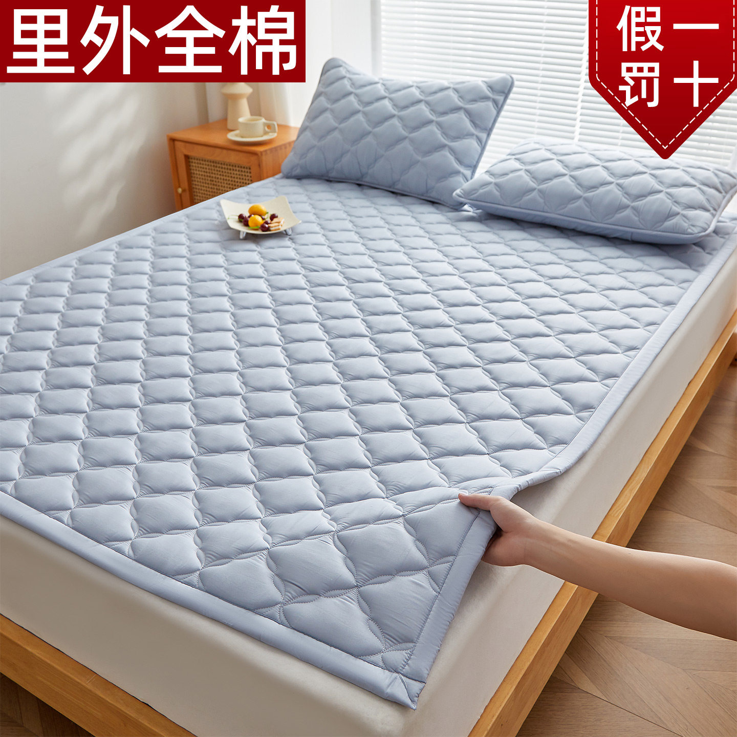 星级酒店新疆棉花填充双面全棉床褥家用防滑垫薄款四季通用可机洗