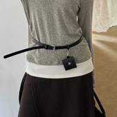 腰带小腰包韩系简约搭配皮带配饰2025年春夏新款 韩版 皮质一体式 女