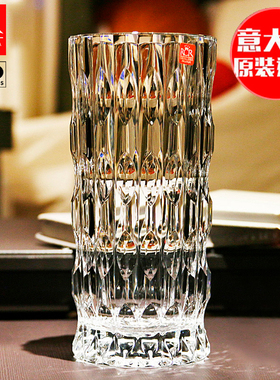 意大利RCR进口欧式水晶玻璃花瓶富贵竹简约百合花器摆件直筒花瓶