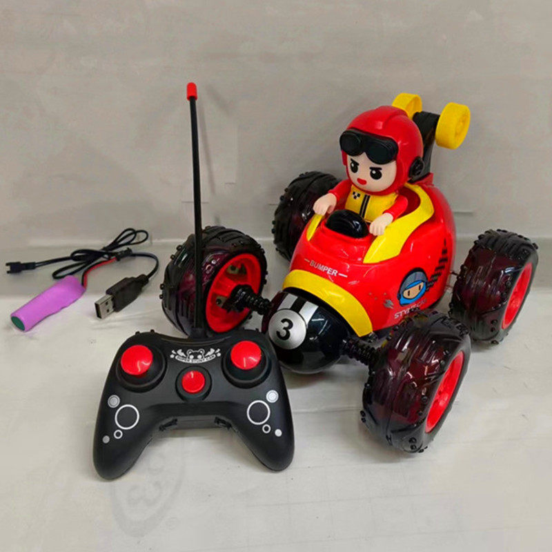 大号星空熊遥控车男孩灯光音乐特技翻滚车儿童玩具手柄控制汽车女