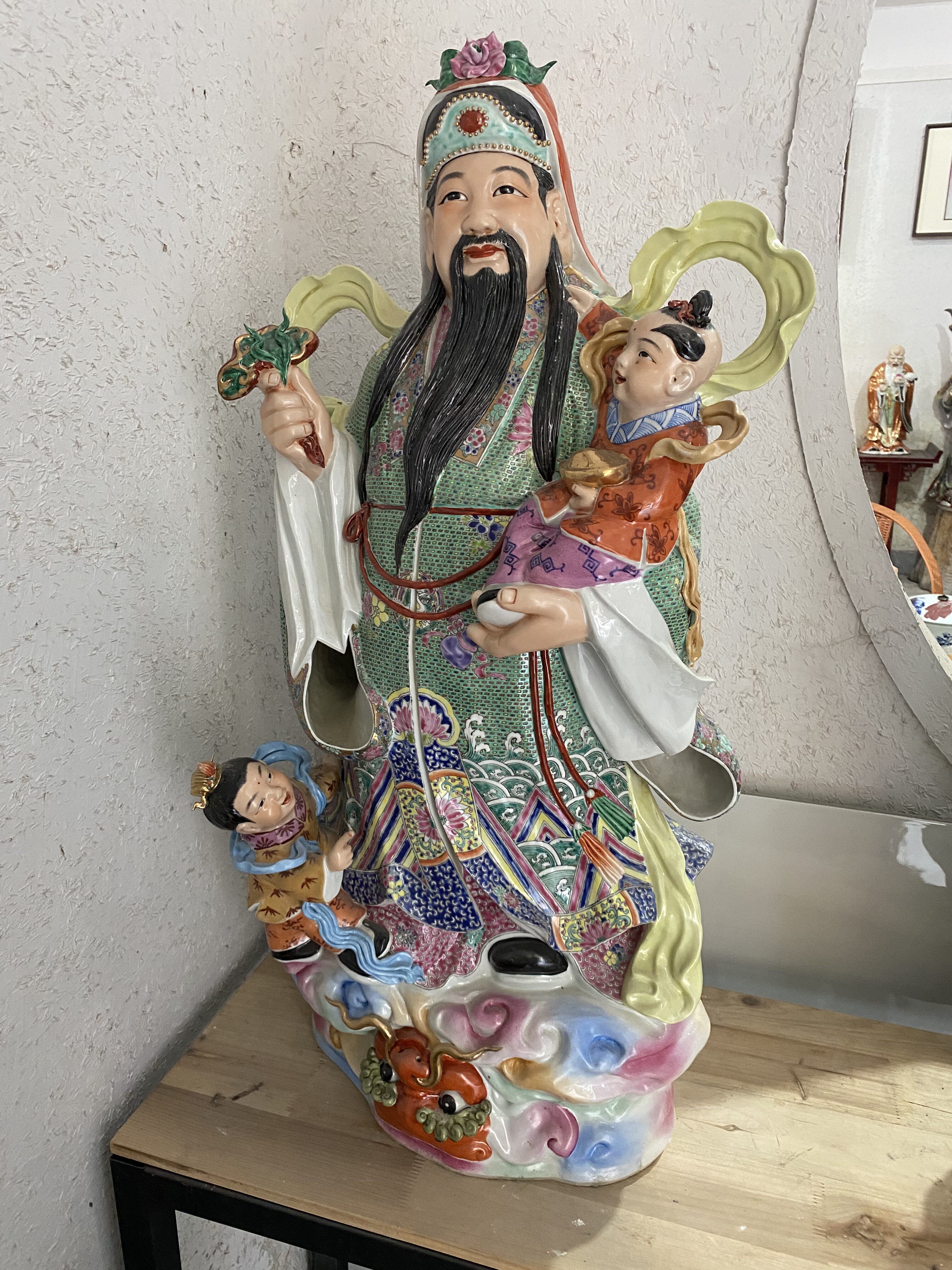 大号陶瓷器福禄寿三星佛像财神爷店铺家居招财摆件开业礼品高一米
