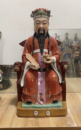景德镇灶神灶王爷陶瓷器灶君佛像厨房灶台神像灶公佛像摆件高度50