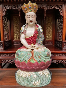 景德镇手工雕塑工艺佛像供奉家用地藏王菩萨佛像陶瓷器像摆件50cm