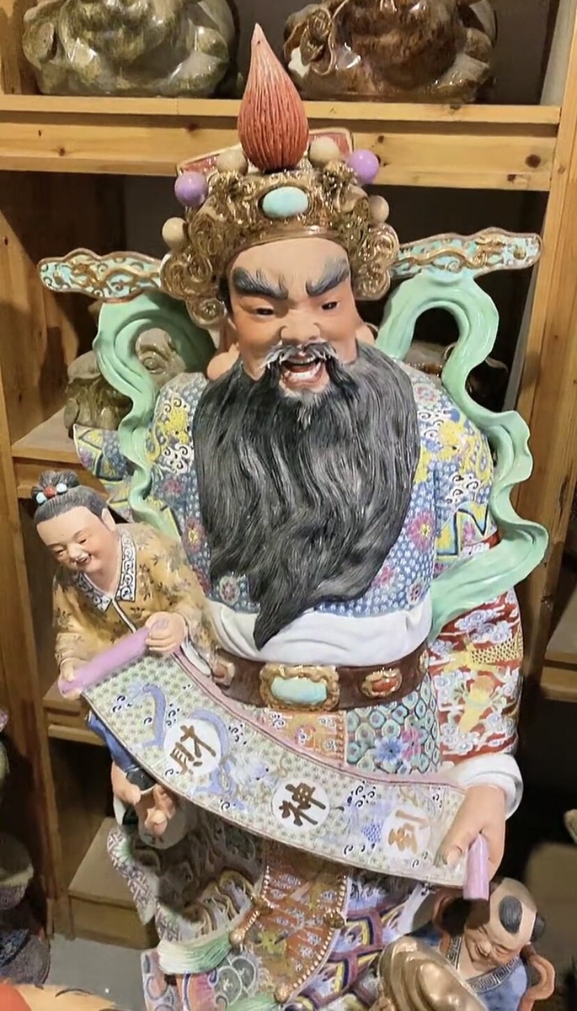 景德镇大号文财神爷陶瓷器佛像家用供奉摆件中式客厅招财装饰摆设