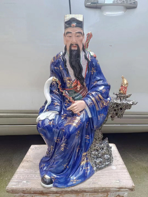 吕祖坐像吕洞宾瓷像神像孚佑帝君妙道天尊纯阳真人工艺品摆件43cm