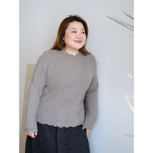 zooobaby11/09韩系简约木耳边半高领加厚打底衫女显瘦上衣