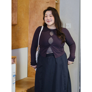 02/24韩系新品假两件纯色波点拼接上衣