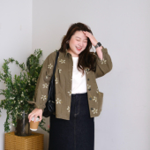 韩系简约百搭显瘦花朵外套上衣 08早春新品