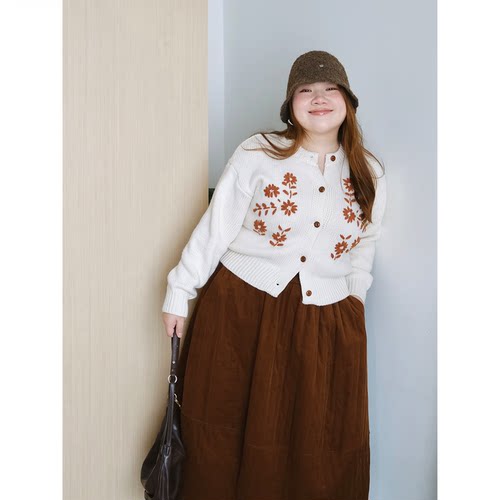 zooobaby11/09韩系简约撞色刺绣针织开衫女显瘦上衣