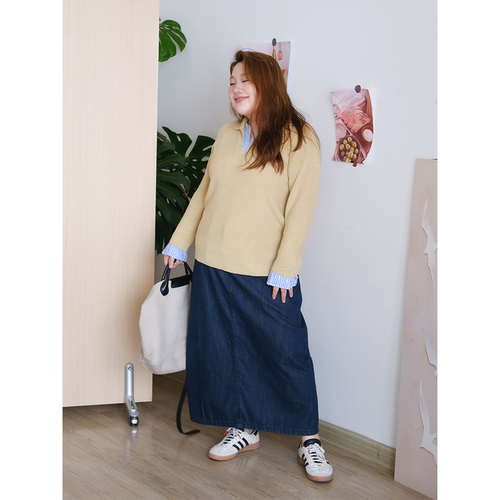 zooobaby09/22韩系简约针织假两件拼接上衣