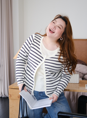 zooobaby01/22韩系胖mm早春新品假两件针织衫圆领上衣