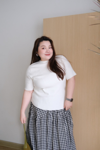 韩系简约百搭显瘦针织上衣短袖 08早春新品