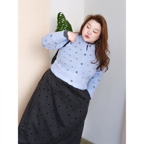 zooobaby11/24韩系简约碎花短裤纯色针织开衫女显瘦上衣