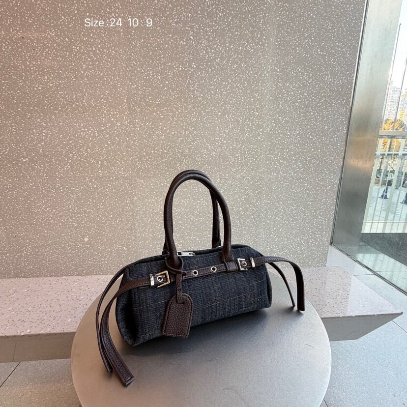 夏季潮酷撞色小包包女2026新款时尚帆布枕头包休闲上班通勤斜挎包