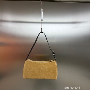 韩式复古百搭圆筒包包女2026新款牛皮枕头包简约时尚单肩斜挎包潮