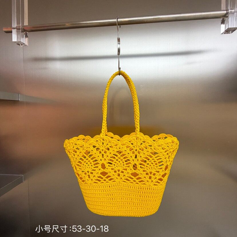 2026新款手工蜡绳编织草编包包单肩手提托特包海边度假风菜篮子包