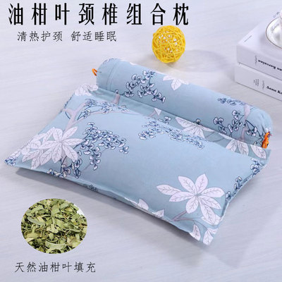 新款当季油柑叶护颈椎枕可拆卸组合枕加厚老粗布清热透气茉莉花枕