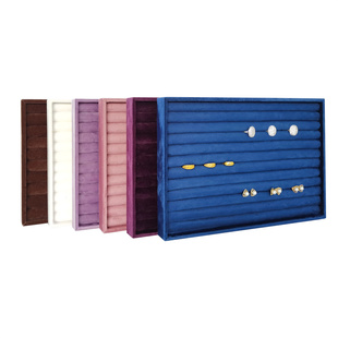 新款丽丝绒首饰托盘饰品展示盘耳钉项链手链品收纳盘展示柜台展示